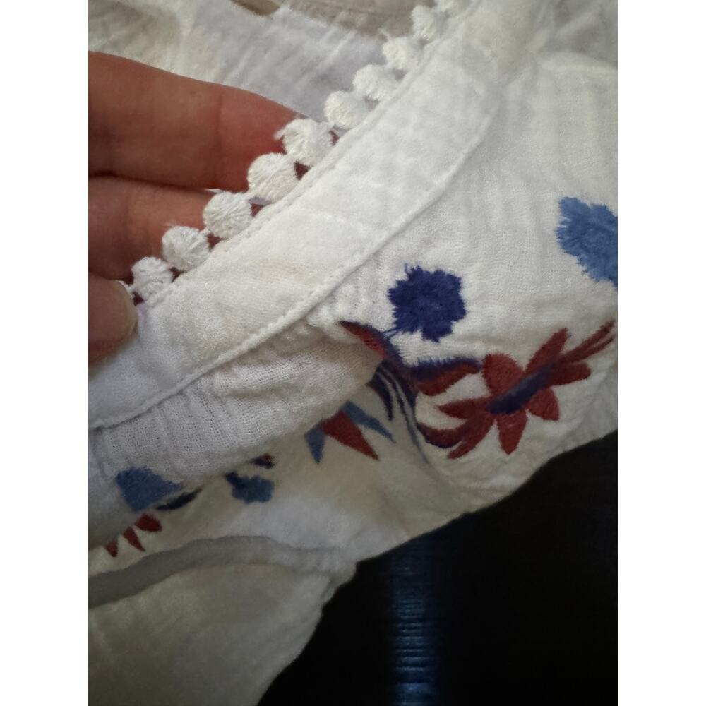 Soft Surroundings Sarnia Gauze Midi Dress Size L Floral Embroidered Boho Resort - Picture 9 of 13